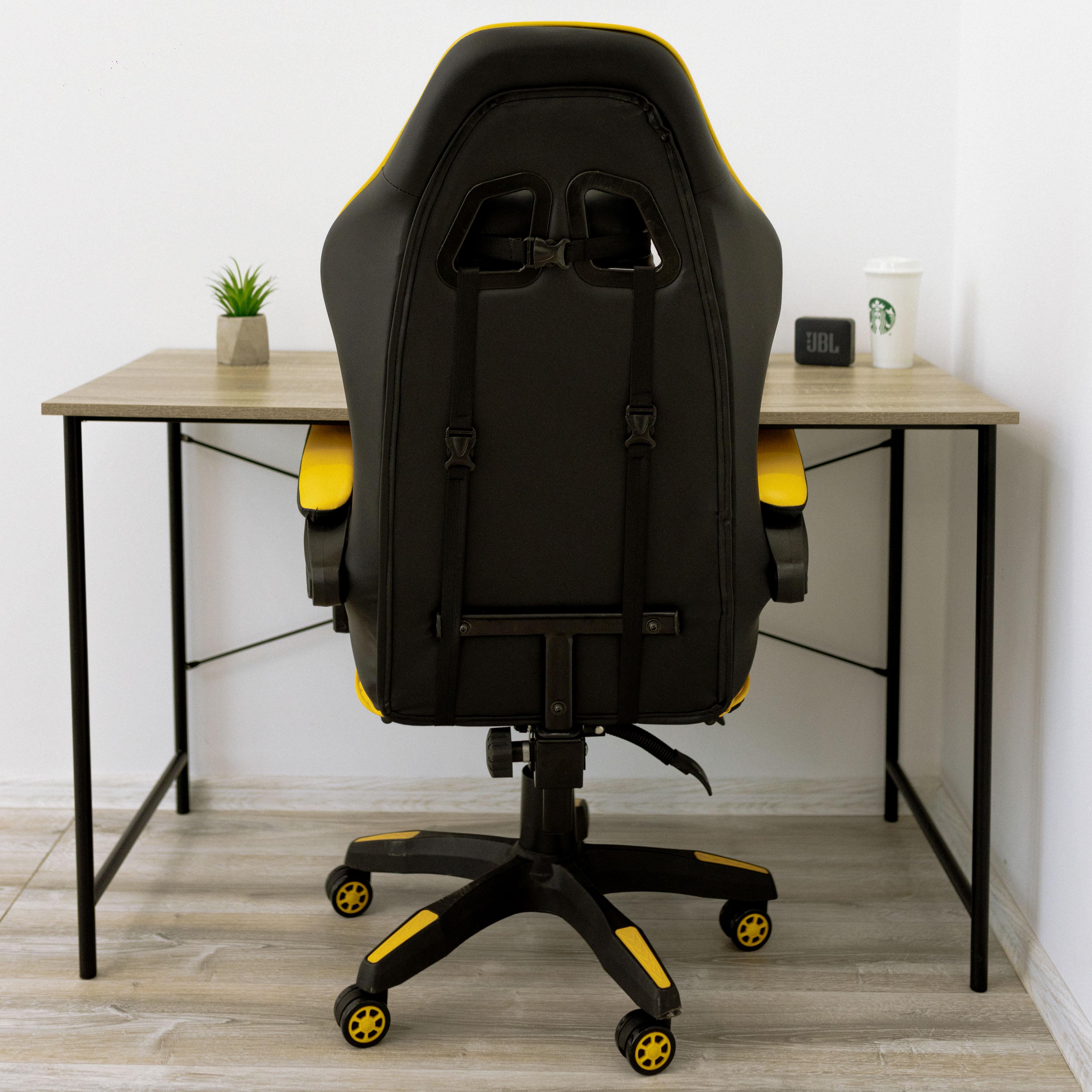 Кресло компьютерное игровое для офиса и дома 4Points GT с подушками и подставкой для ног Черный/Желтый (40044) - фото 10 Кресло компьютерное игровое для офиса и дома 4Points GT с подушками и подставкой для ног Черный/Желтый (40044) - фото 10