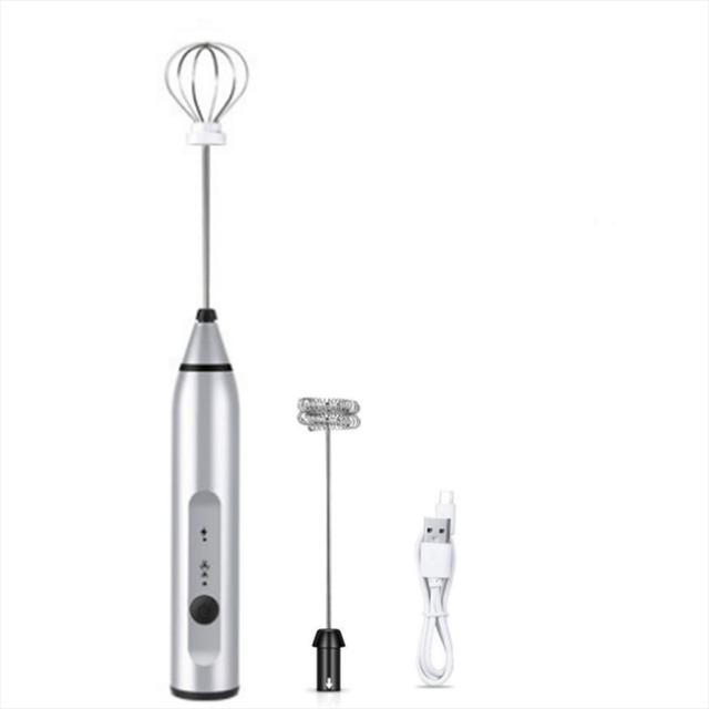 Капучинатор-міксер Electric Milk Frother AN-70 3 насадки Сріблястий - фото 7