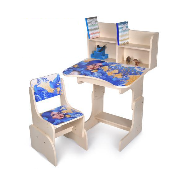 Парта со стулом Bambi детская деревянная Бежевый (N 2071-5-2) Парта со стулом Bambi детская деревянная Бежевый (N 2071-5-2)
