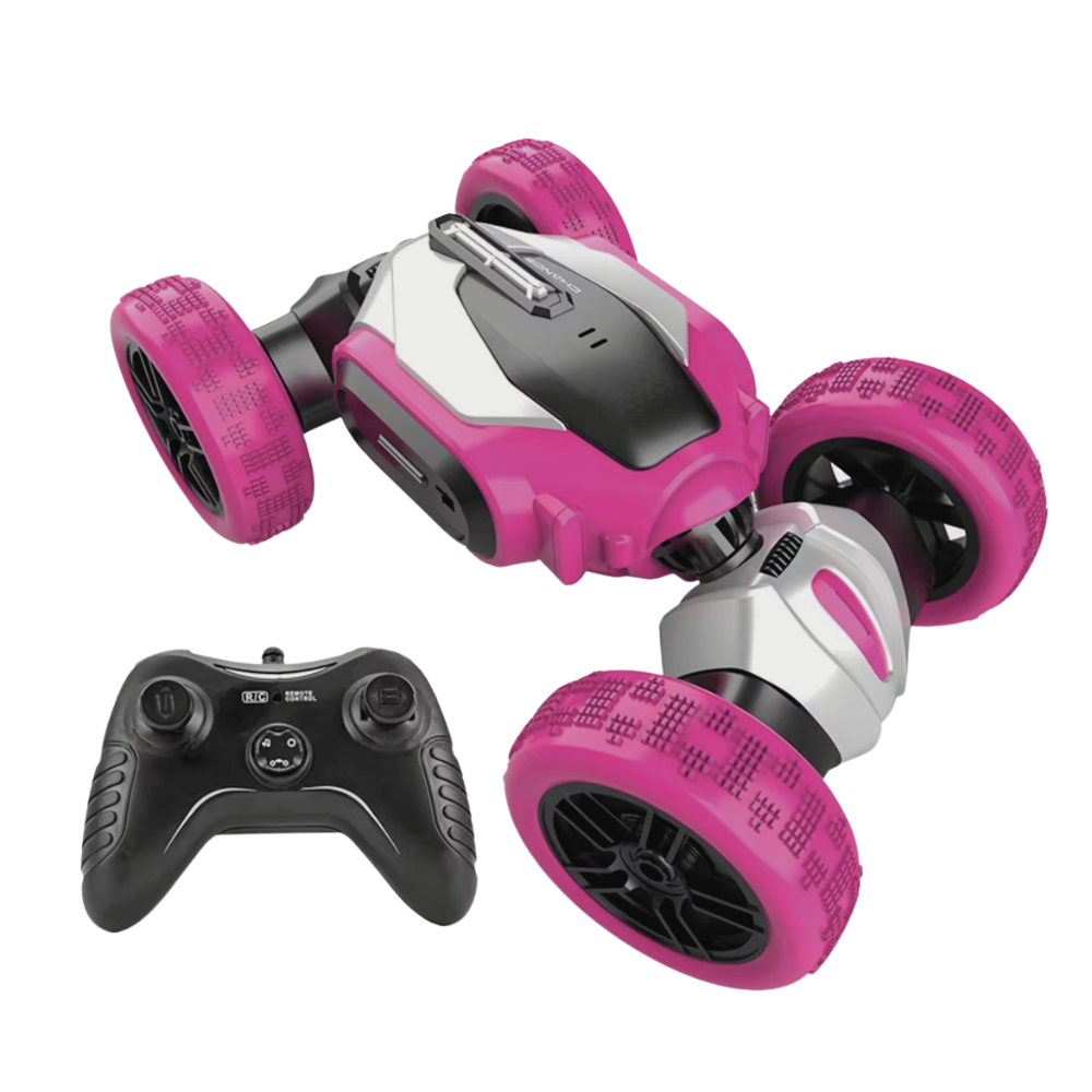 Машинка на радиоуправлении трюковая с резиновыми колесами Розовый