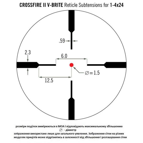 Прицел оптический Vortex Crossfire II 1-4x24 V-Brite IR - фото 5