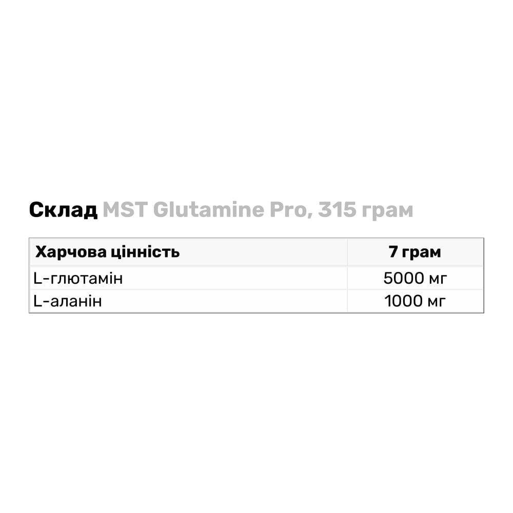 Аминокислота MST Glutamine Pro 315 г Клубника-киви (7188V11777) - фото 3