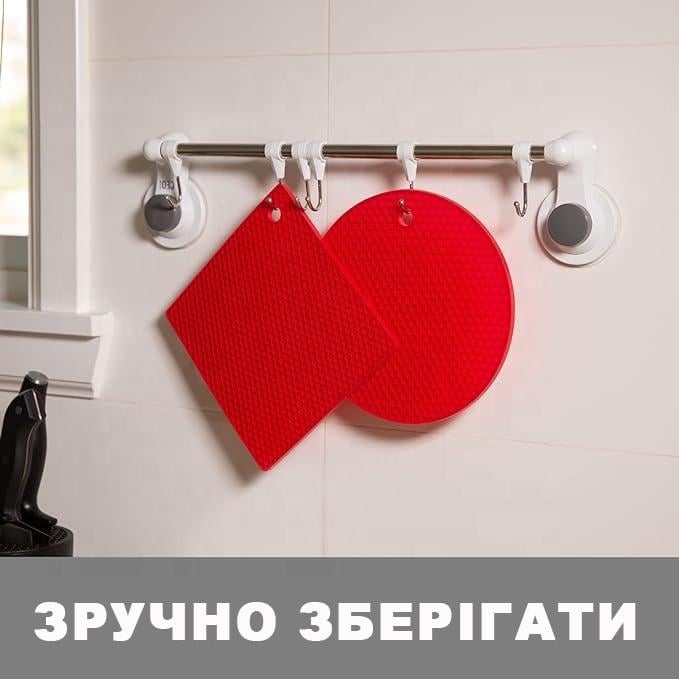 Подставки под горячее силиконовые 3 шт. Красный - фото 4 Подставки под горячее силиконовые 3 шт. Красный - фото 4