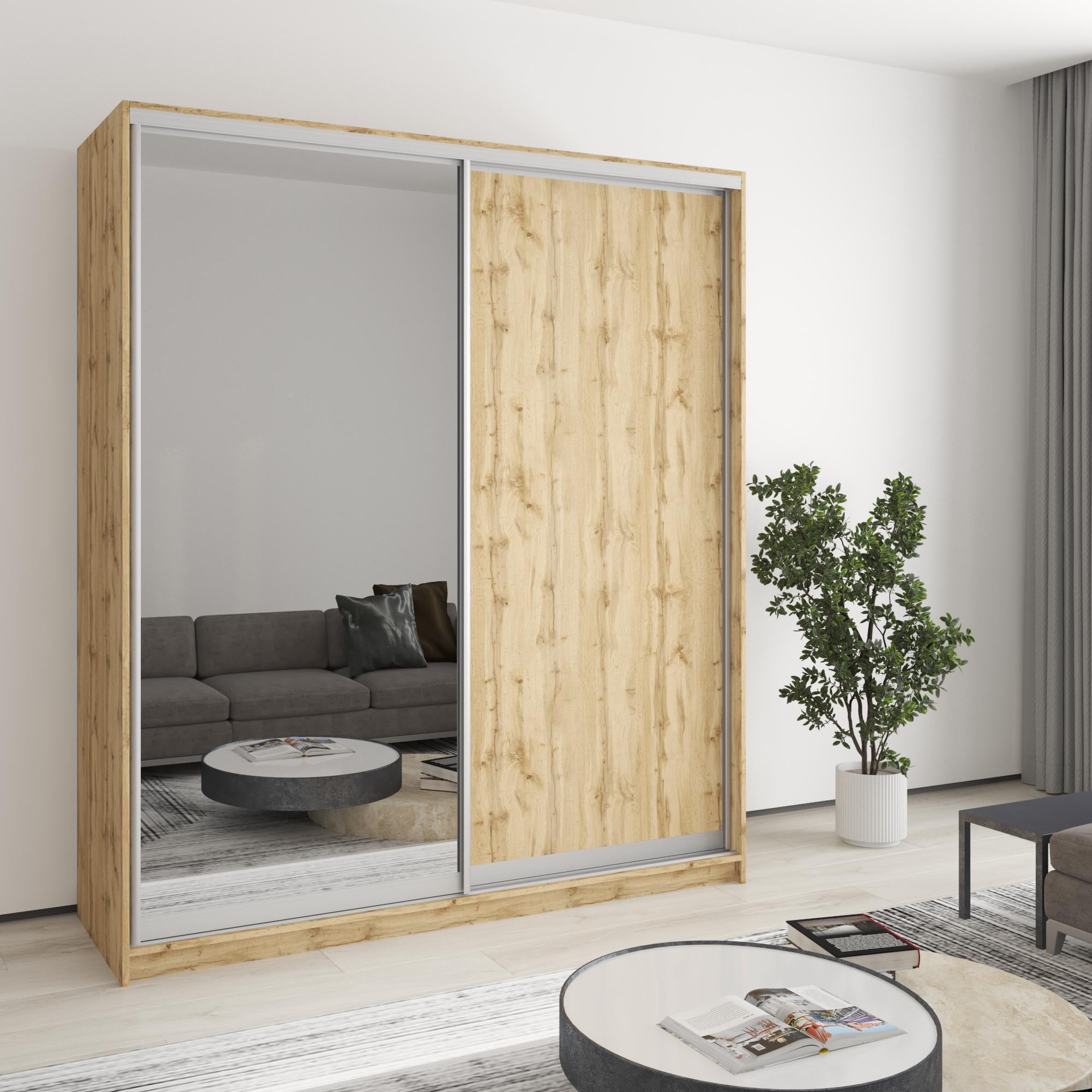 Шкаф-купе двухдверный MebelStar Комбо AL ДСП/зеркало 180x60x210 см Дуб тахо (MBS-3527) Шкаф-купе двухдверный MebelStar Комбо AL ДСП/зеркало 180x60x210 см Дуб тахо (MBS-3527)