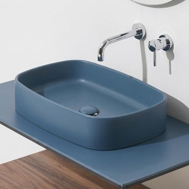 Умивальник накладний Simas Foriu 600x400 прямокутний, синій матовий (FO04NaM)