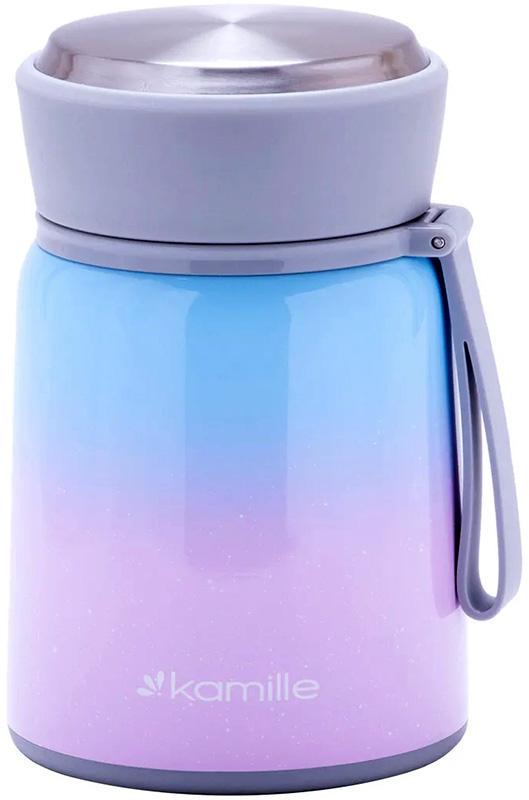 Термос пищевой Kamille Градиент из нержавеющей стали с ложкой 530 мл