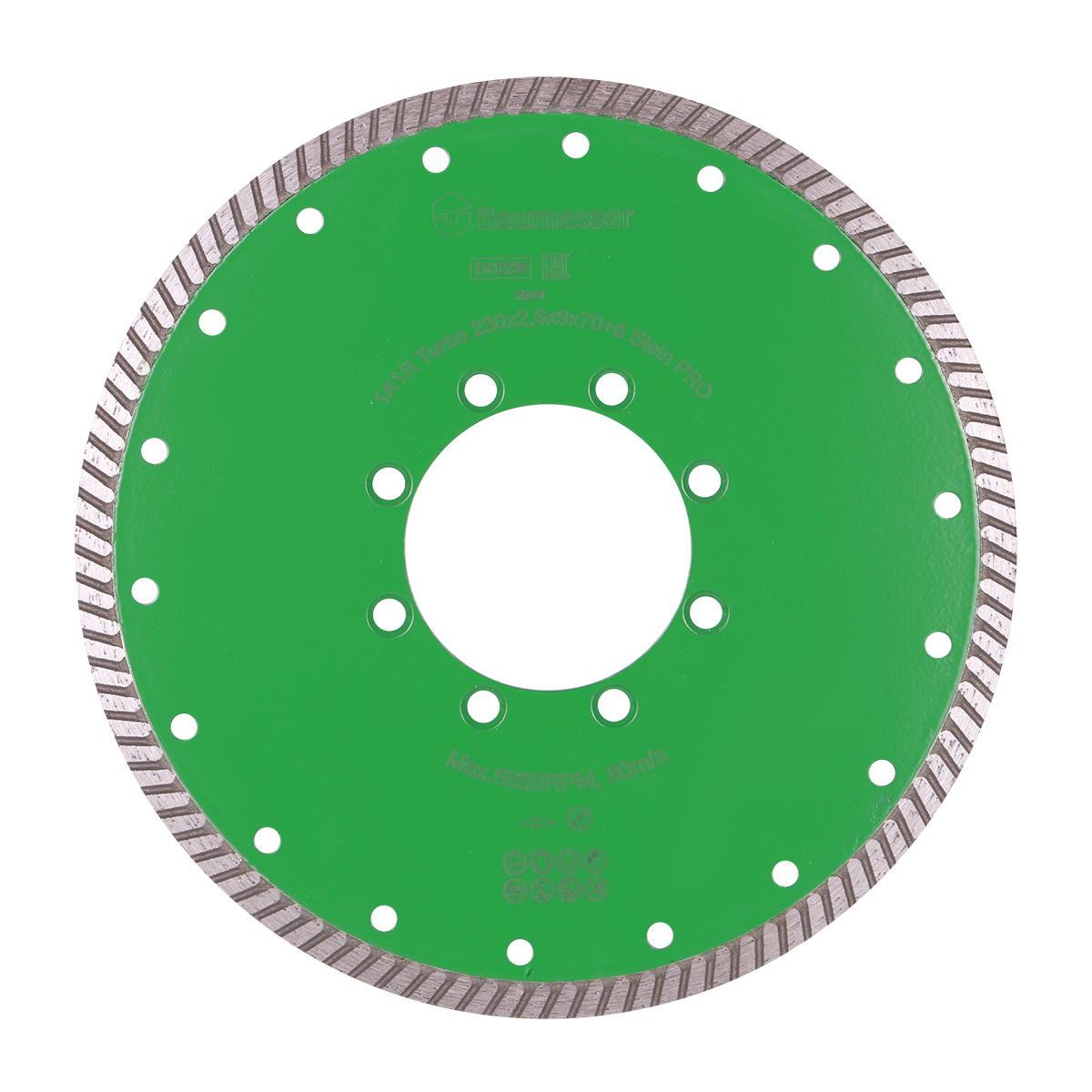 Диск алмазний відрізний Baumesser Stein PRO 1A1R Turbo 230x2,6x9x70+8 - фото 1