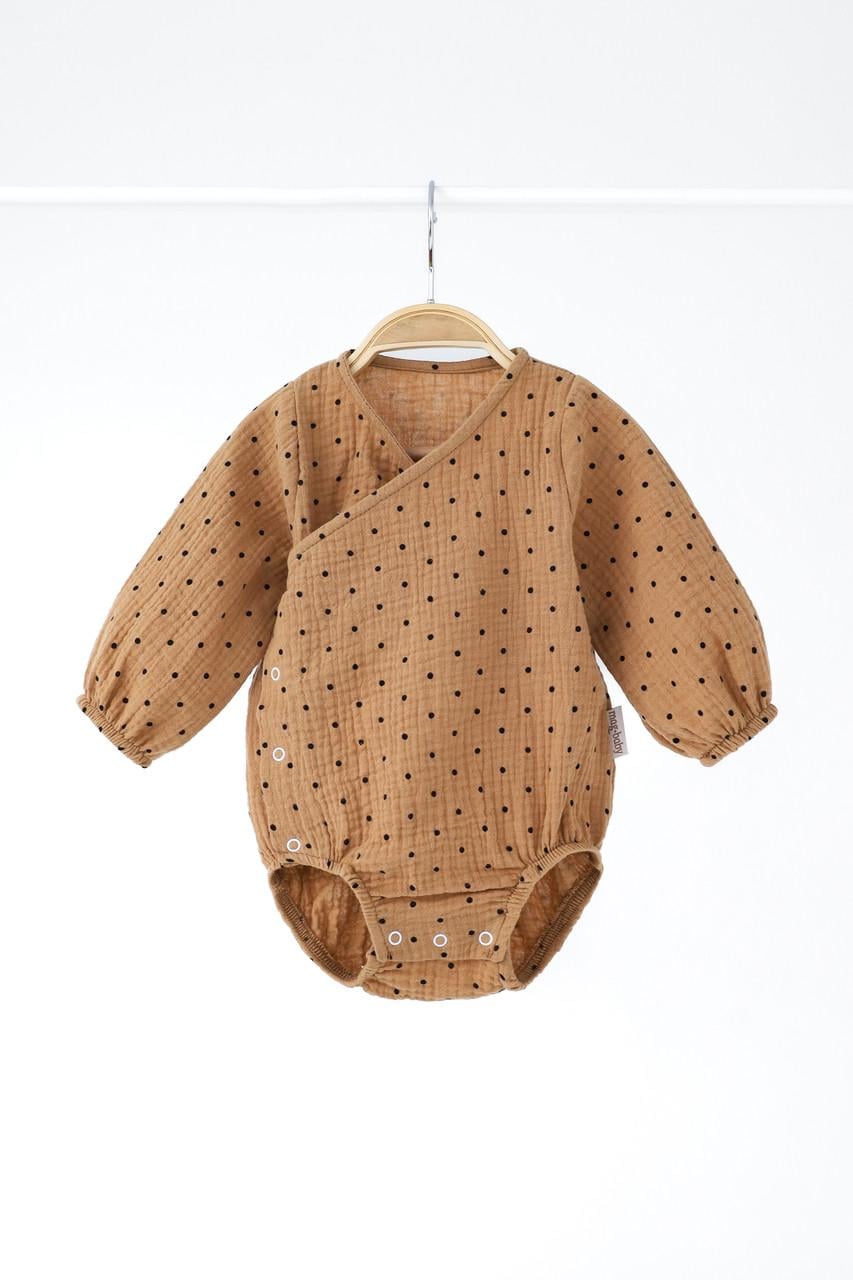 Боді дитячий Mag Baby Milly Крапочка мусліновий 74 см 6-9 міс. Бежевий (3040118314) Боді дитячий Mag Baby Milly Крапочка мусліновий 74 см 6-9 міс. Бежевий (3040118314)