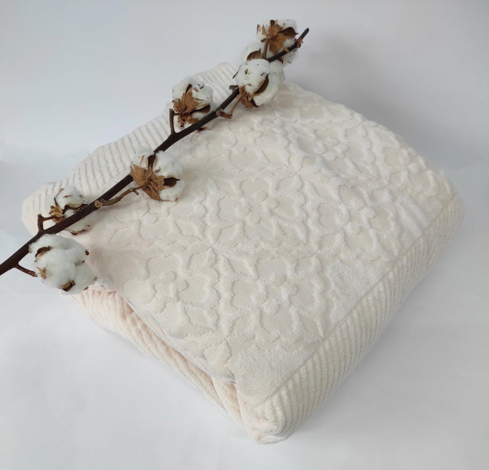 Простынь махровая Евро АЕ Cotton 220x240 см Кремовый (CN8035)