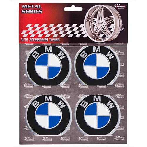 Наклейки на колпаки Bmw D 60 мм 4 шт. Black