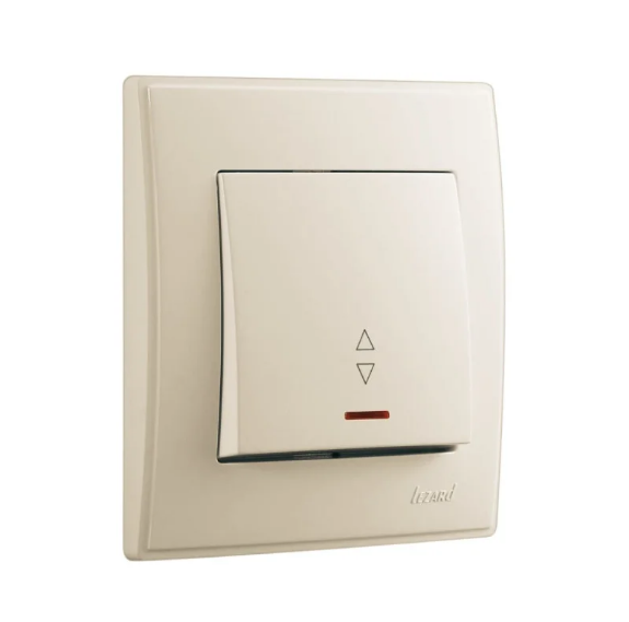 Вимикач одноклавішний Lezard Lesya прохідний з підсвіткою Кремовий (26389984)