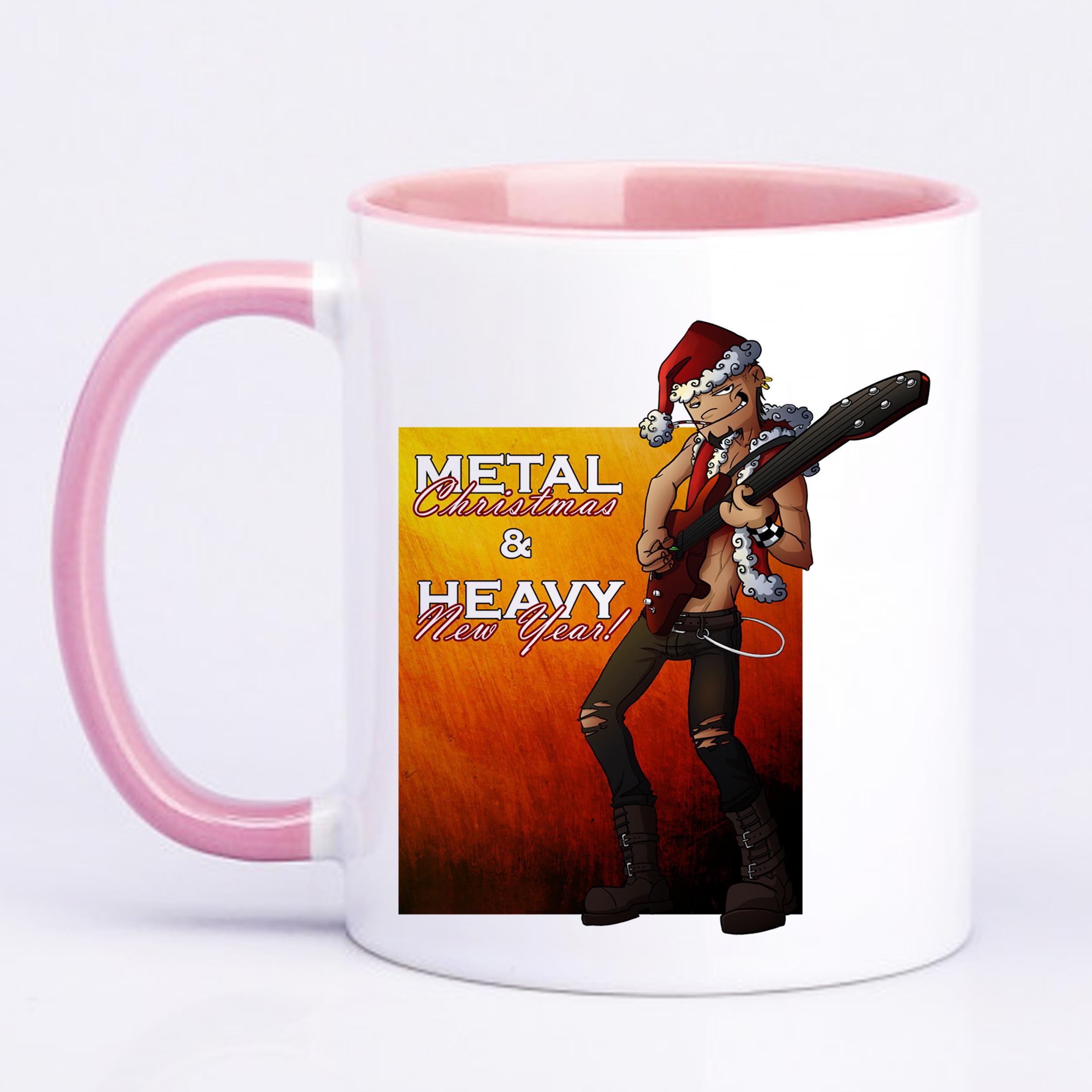 Чашка с печатью Metal Christmas 330 мл Розовый (21324)