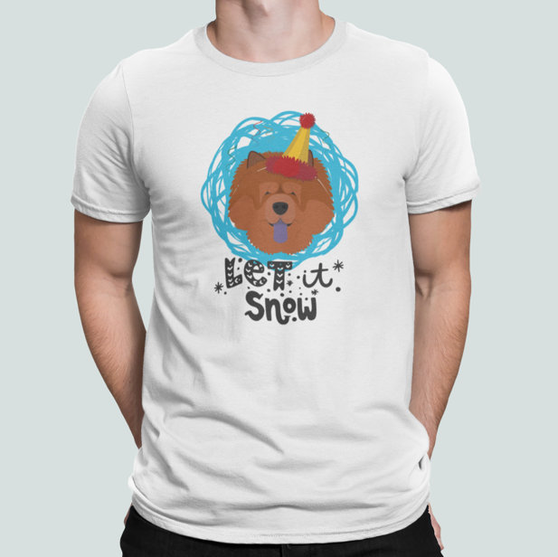 Футболка мужская новогодняя Stedman с принтом Чау-чау S Белый (НГ47-7)