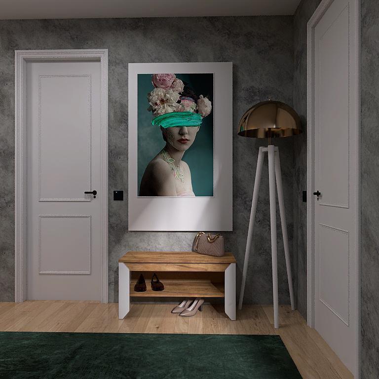 Тумба для взуття Еверест Нордик-900 Крафт золотий/Білий (115444)