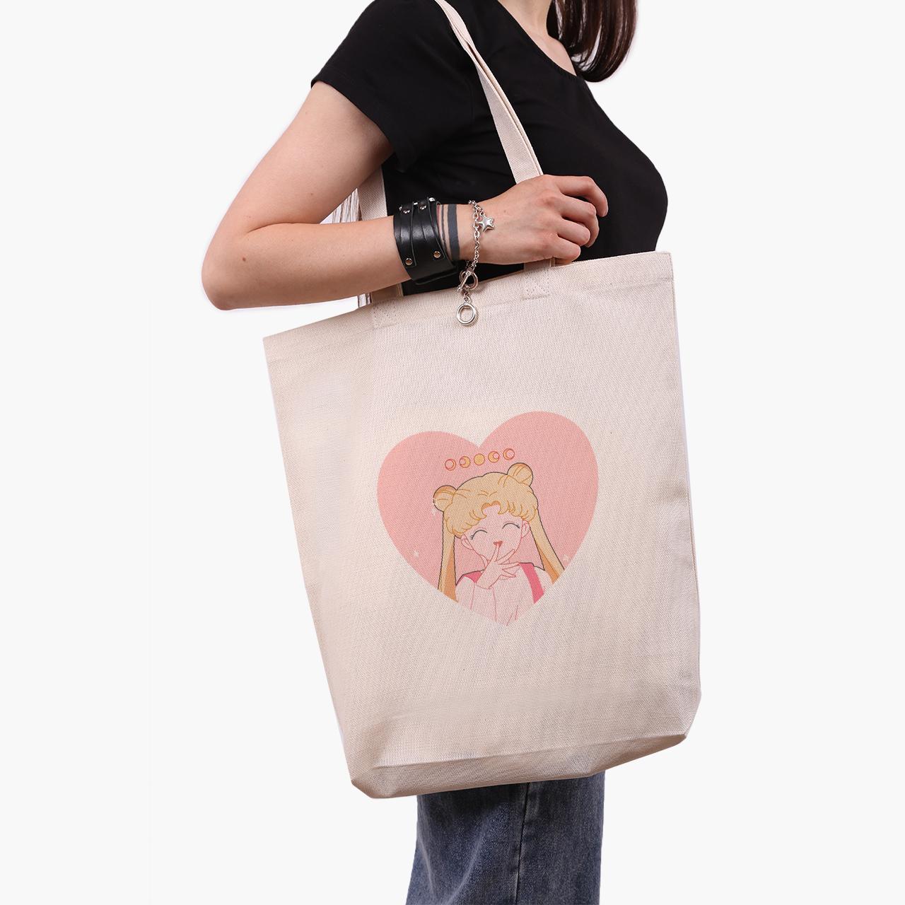 Эко сумка шоппер Sailor Moon Cats 41x39x8 см Бежевый (9227-2922-WTD)