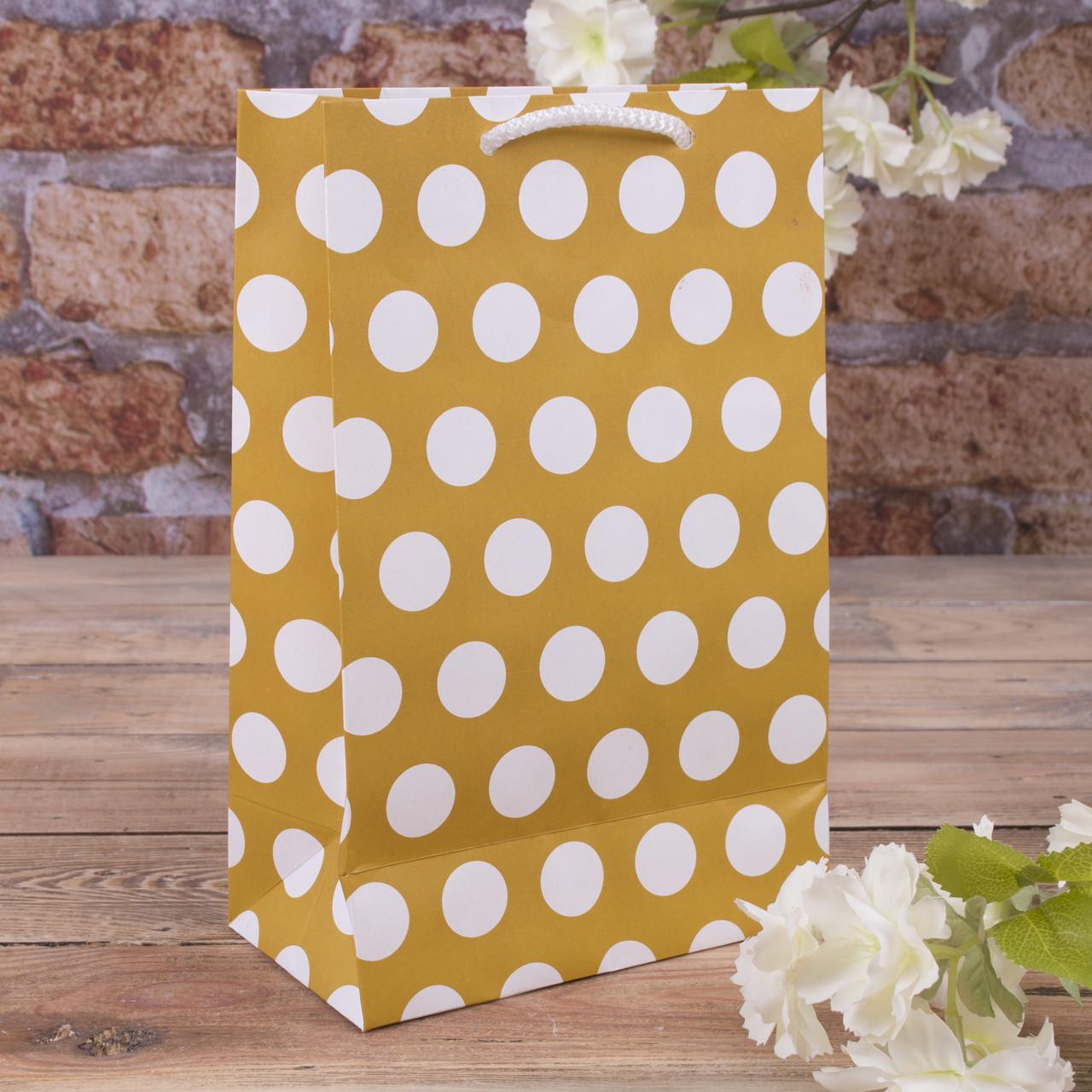 Пакет TMK Горошки 23х15х8 см Золотой (1446-tmk-108)