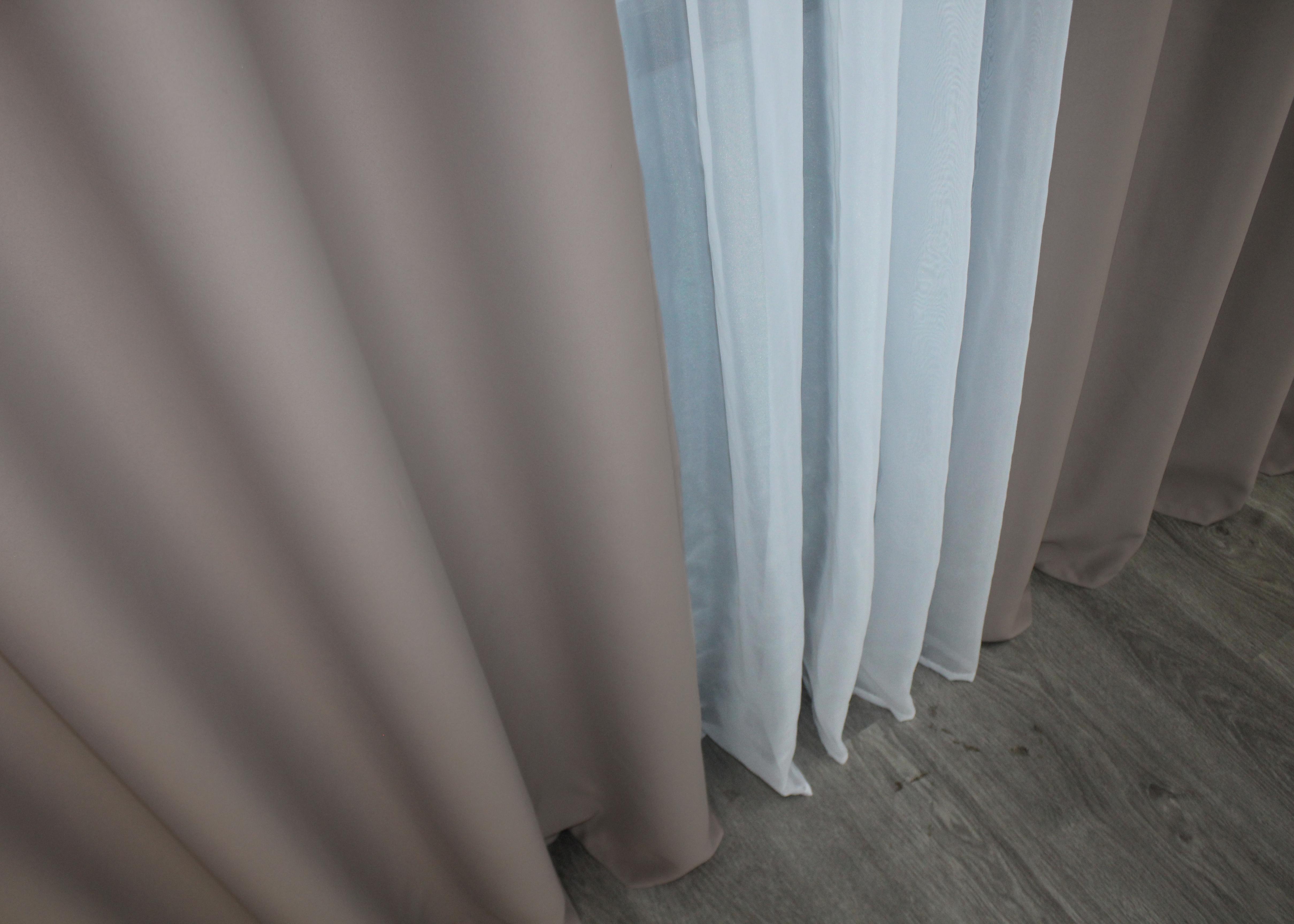 Комплект штор на люверсах VR-Textil Блэкаут Bagema Rvs № 1242ш 150х250 см 2 шт. Какао (37-0111) - фото 8