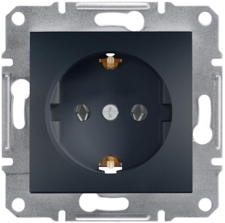 Розетка Schneider Electric Asfora із заземленням Schuko Антрацитовий (EPH2900171)