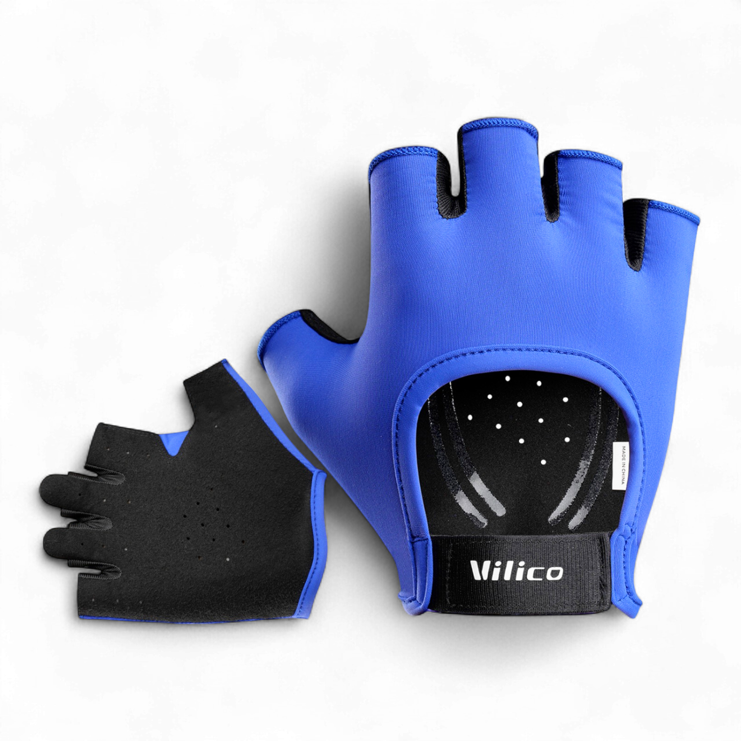 Рукавички для спорту без пальців Univerza захисні нековзкі дихаючі Синій