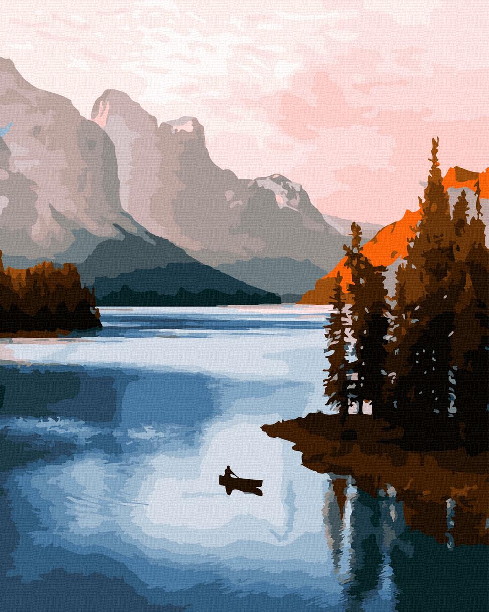 Картина по номерам Озеро среди гор 40х50 (GX44527)