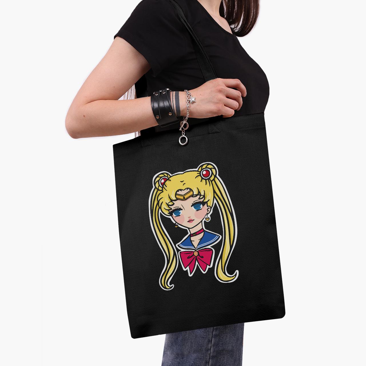 Еко сумка шоппер Sailor Moon 41x35 см Чорний (9227-2926-BK)