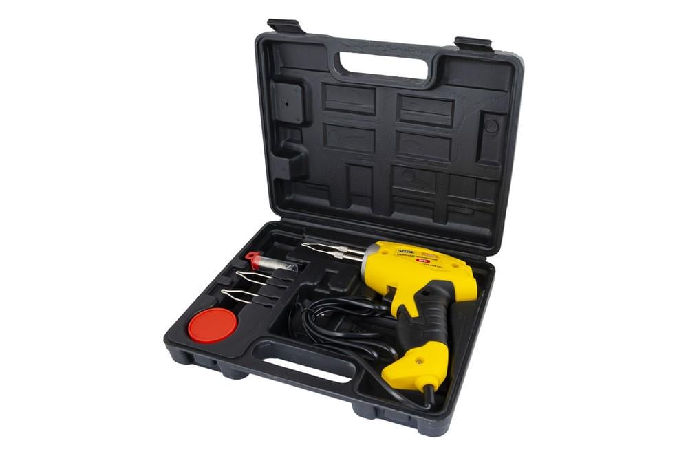 Паяльник імпульсний MasterTool з трансформатором 100 Вт/220-240V/50Hz 0-400°С LED пластиковий кейс/аксесуари (44-0000) - фото 2