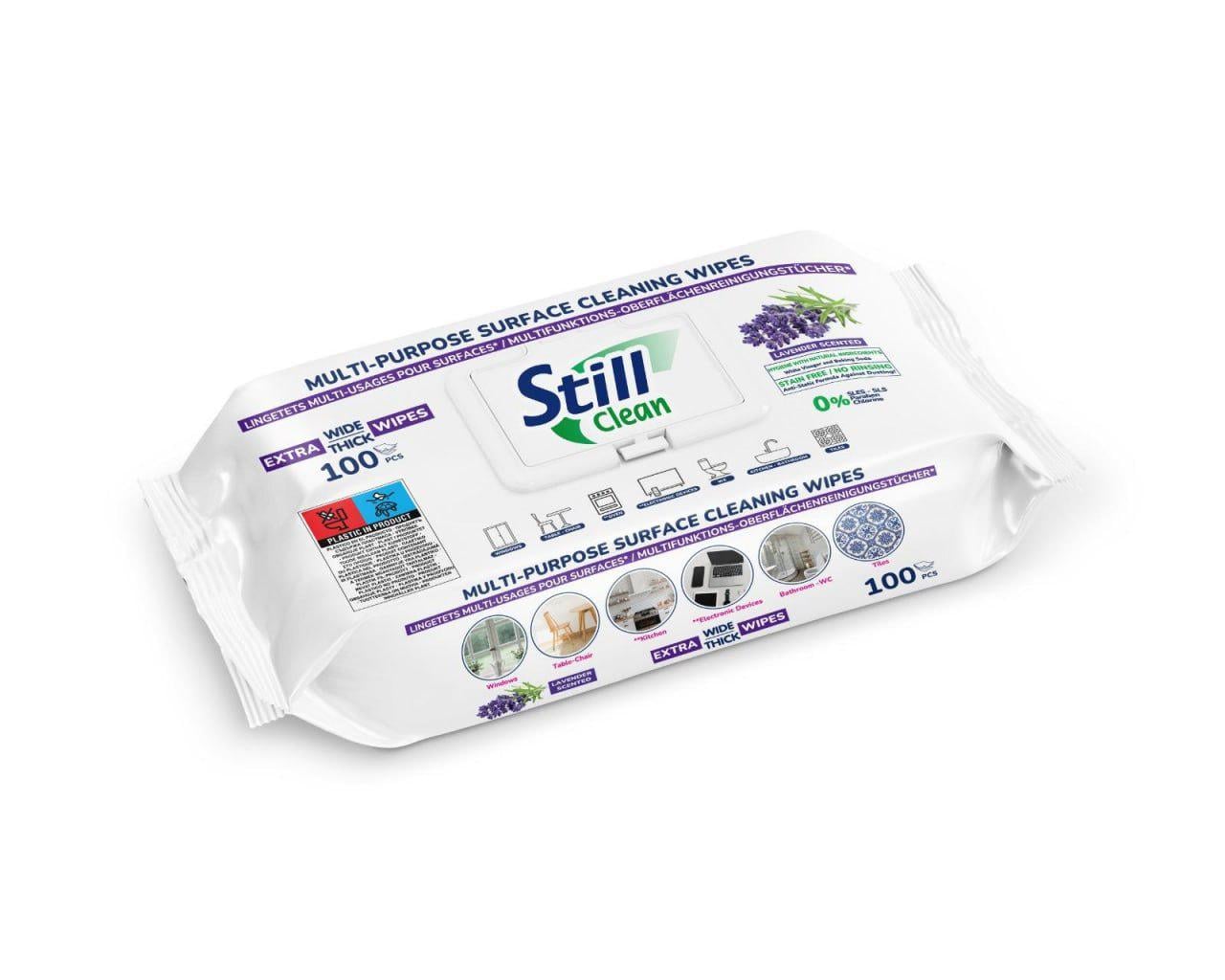 Влажные салфетки для уборки и очистки поверхностей Still Clean Lavender 100 шт. (8697424851015) Влажные салфетки для уборки и очистки поверхностей Still Clean Lavender 100 шт. (8697424851015)