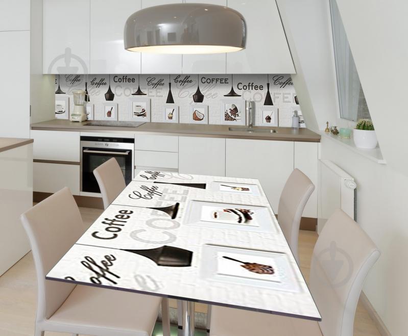 Наклейка виниловая на стол Zatarga  "Лампочки Кофе" 650х1200 мм