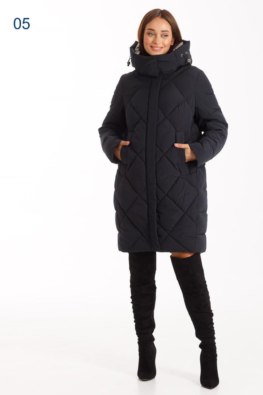 Пуховик кокон Armilise р. 54 Синій (397s\54) - фото 4 Пуховик кокон Armilise р. 54 Синій (397s\54) - фото 4