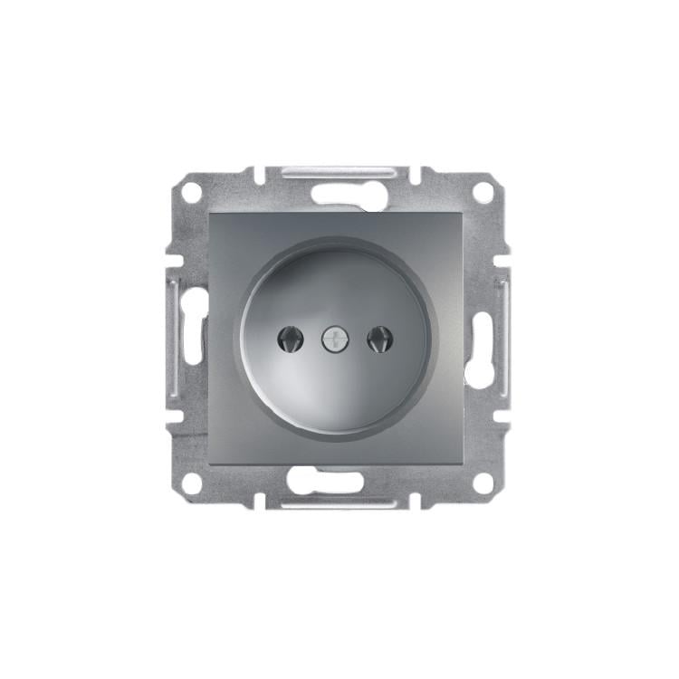 Розетка Schneider Electric Binera без заземления Сталь (EPH3000162)