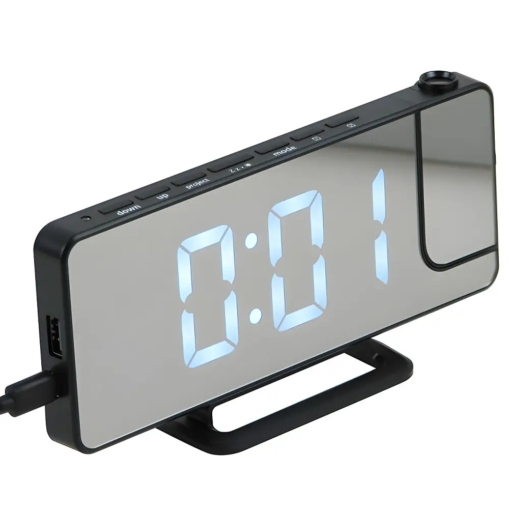Годинник електронний настільний з LED підсвічуванням та проекцією часу Годинник електронний настільний з LED підсвічуванням та проекцією часу