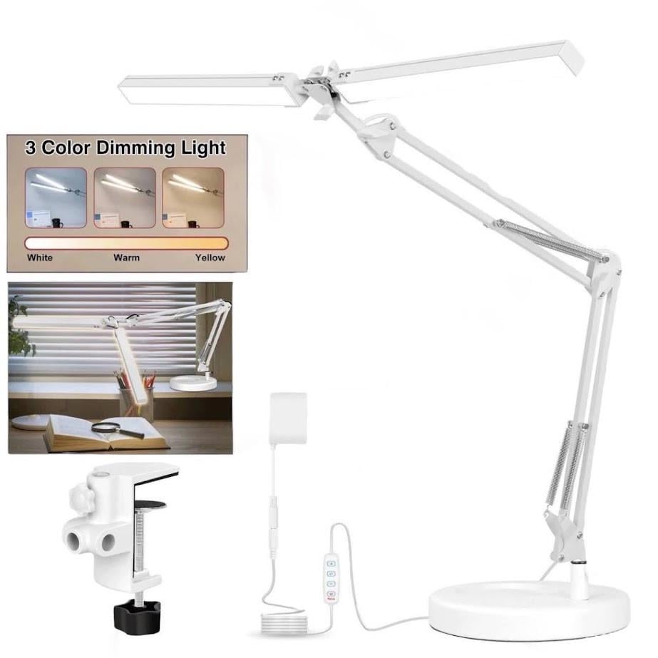 Настільна LED лампа FX-320 24 Вт на підставці та струбціні подвійна Білий - фото 4 Настільна LED лампа FX-320 24 Вт на підставці та струбціні подвійна Білий - фото 4