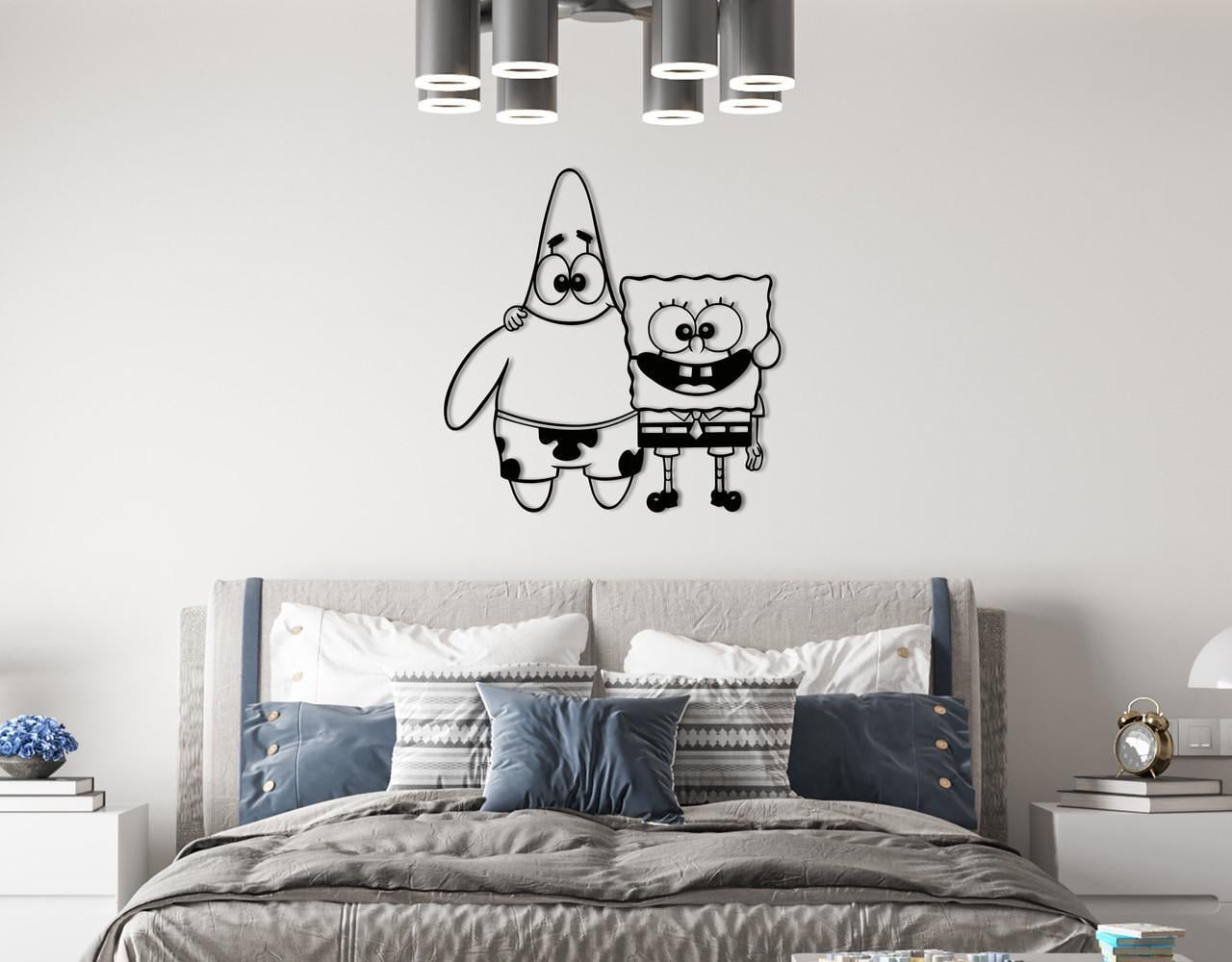 Декоративное панно на стену Upwood Decor Sponge Bob 70х70 см Black (1576667236)