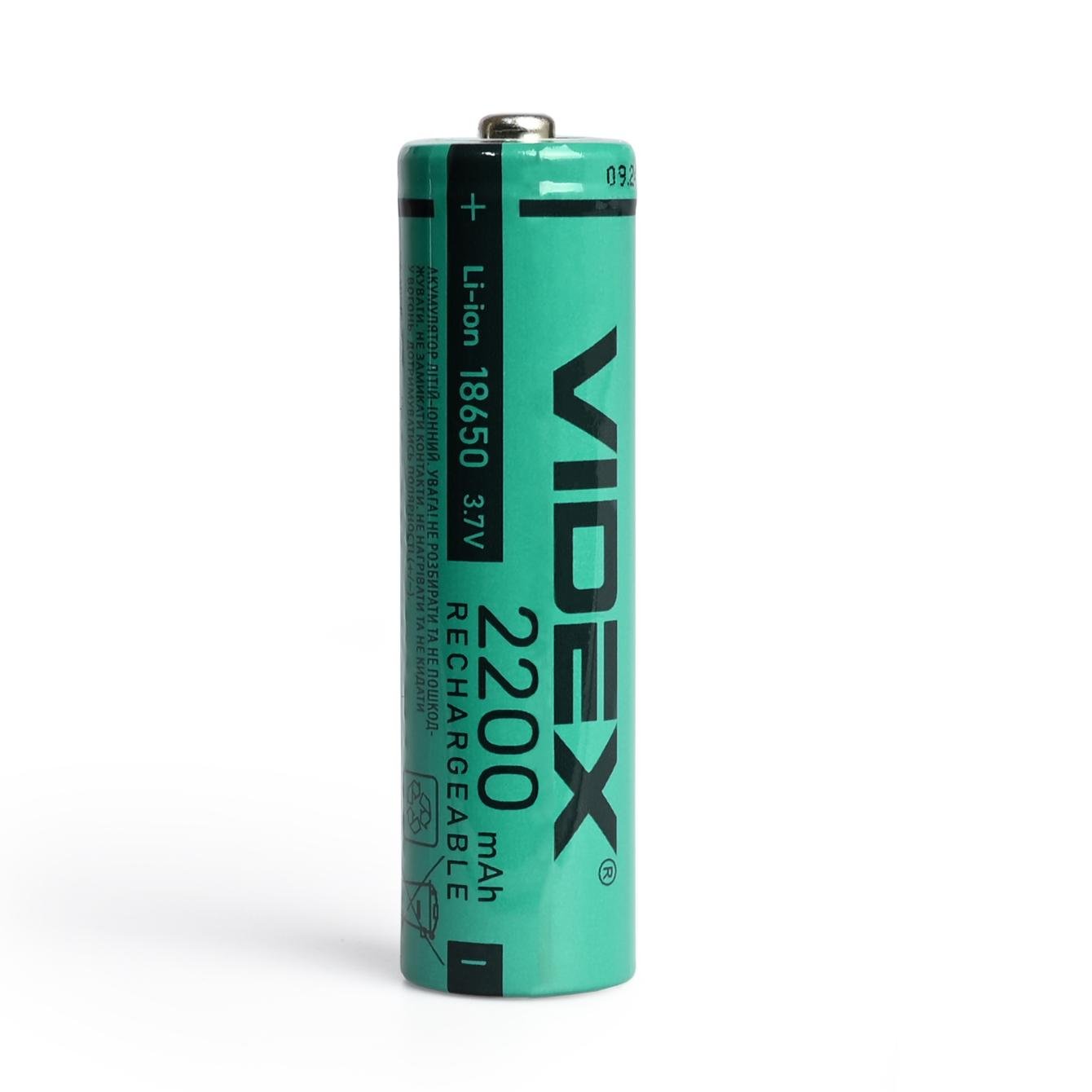Акумулятор Videx літій-іонний 18650 без захисту 2200mAh bulk (2686108162) - фото 2 Акумулятор Videx літій-іонний 18650 без захисту 2200mAh bulk (2686108162) - фото 2