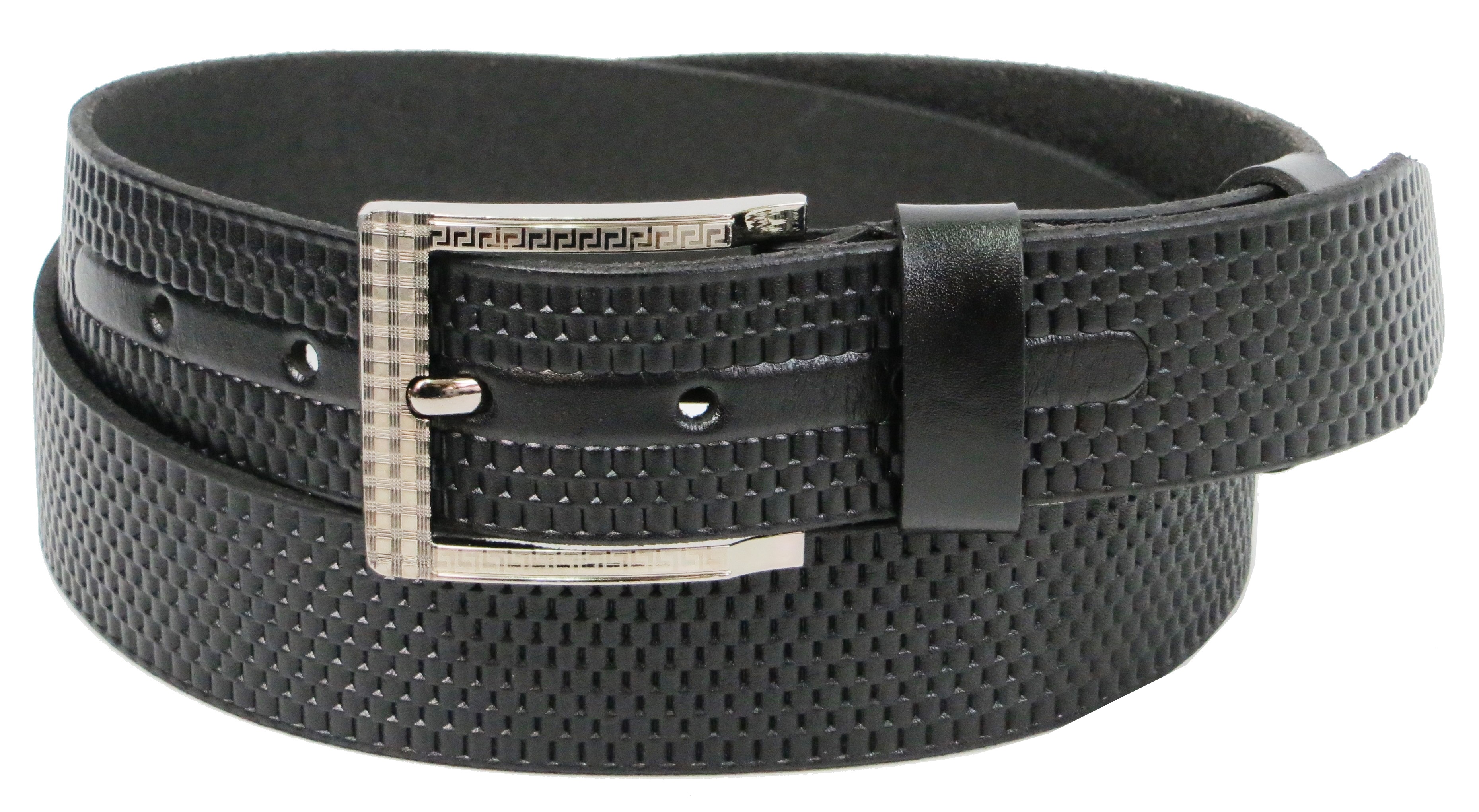 Ремень мужской Skipper кожаный Черный (1293-38)
