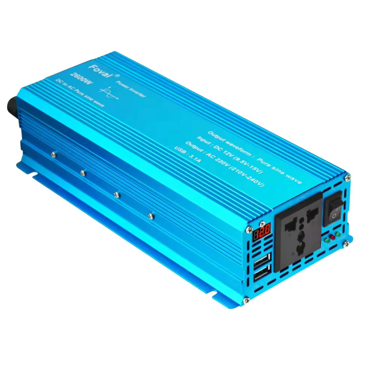 Инвертор с правильной синусоидой Foval 2600 Вт для питания котлов/насосов/кондиционеров/блендеров/кофемашин (2831566582)