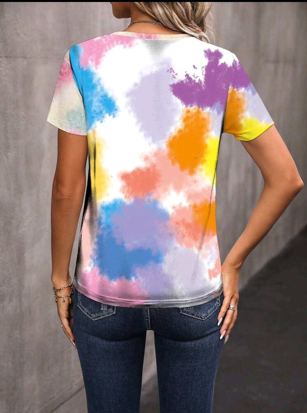 Футболка женская Cat Pattern S/M Разноцветный (27343126) - фото 2