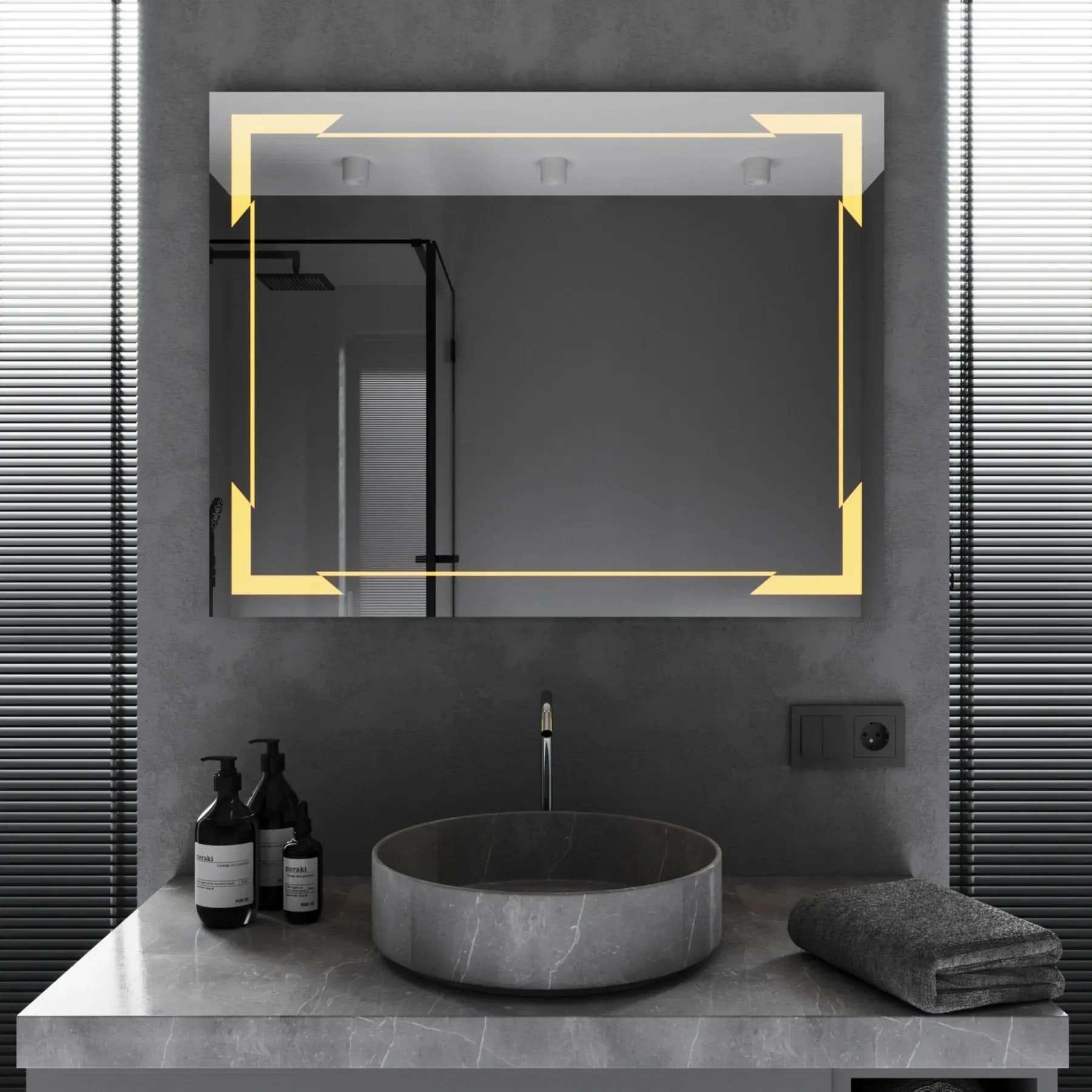 Зеркало для ванной комнаты Mironiks Luminize прямоугольное с фронтальной LED-подсветкой 800x1200 мм (FR-MRKS-311577)