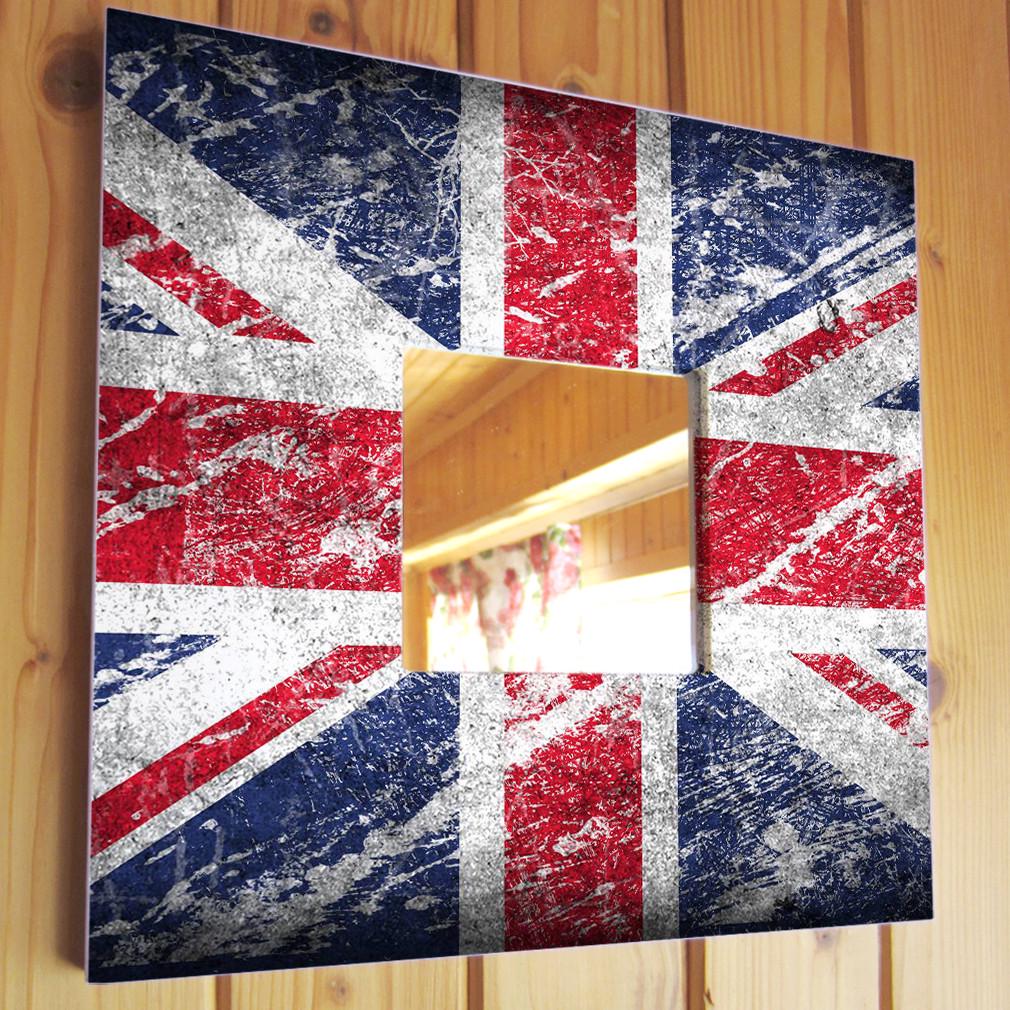 Зеркало декоративное Британский флаг 260х260 мм (M03007)