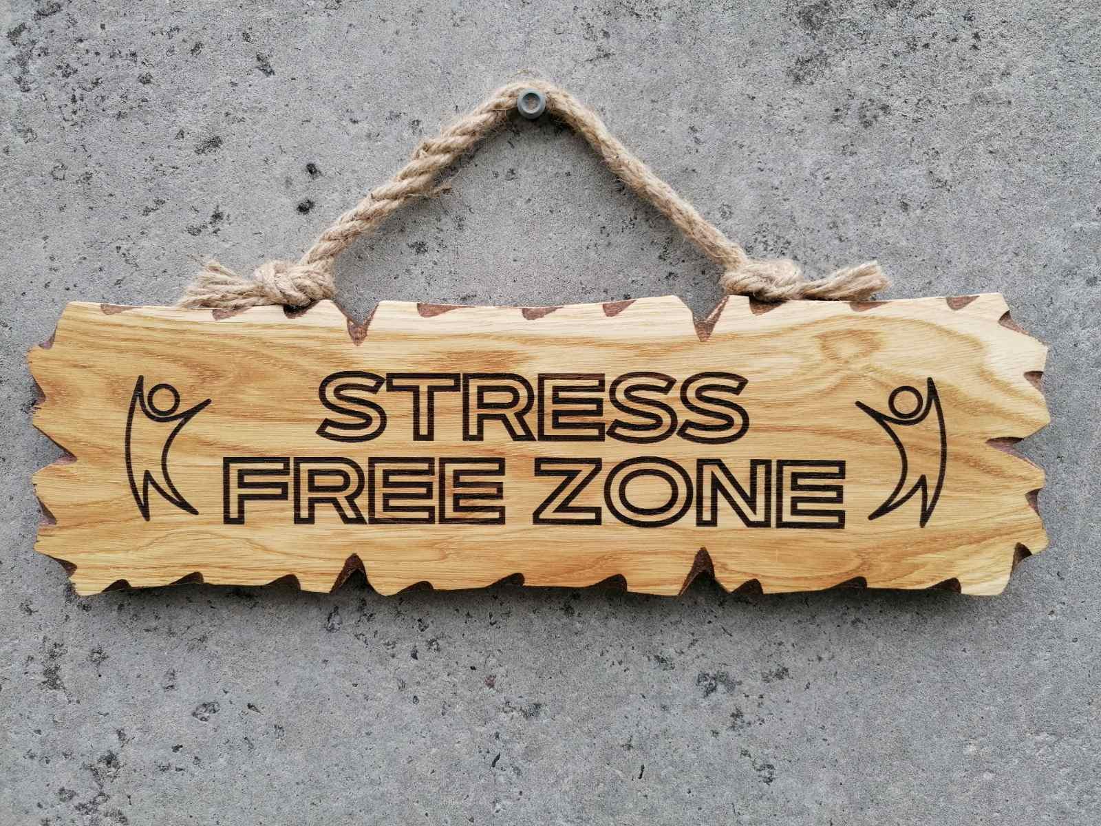 Табличка дерев'яна STRESS FREE ZONE - фото 1