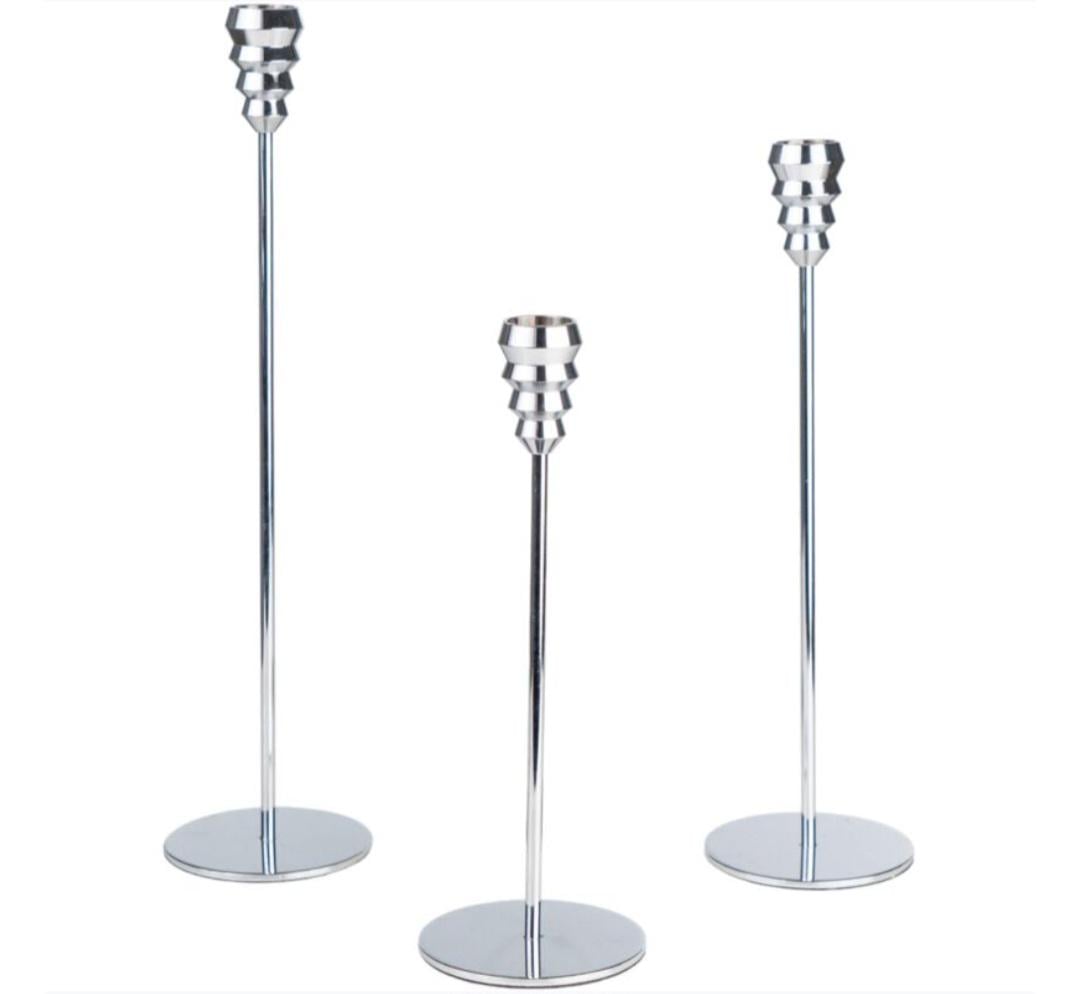 Набір підсвічників 23/27/32 см 3 шт. Срібний (33308030)