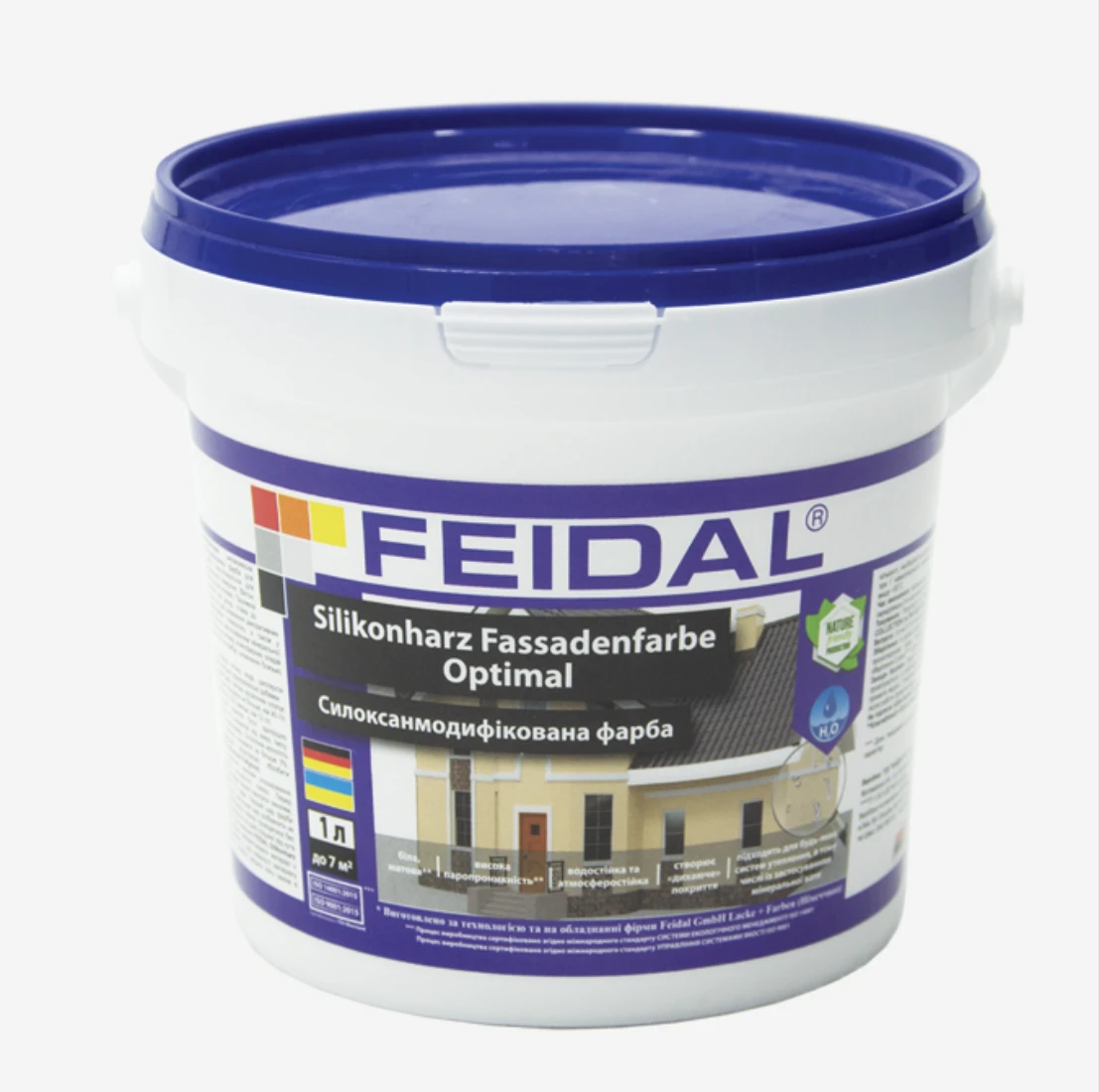 Краска фасадная силоксанмодифицированная Feidal Silikonharz Fassadenfarbe Optimal 1 л (1886454950)
