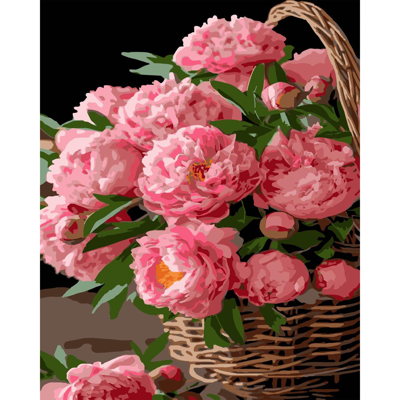 Картина за номерами Strateg Преміум Квіткова радість на чорному фоні 40х50 см (AH1152)