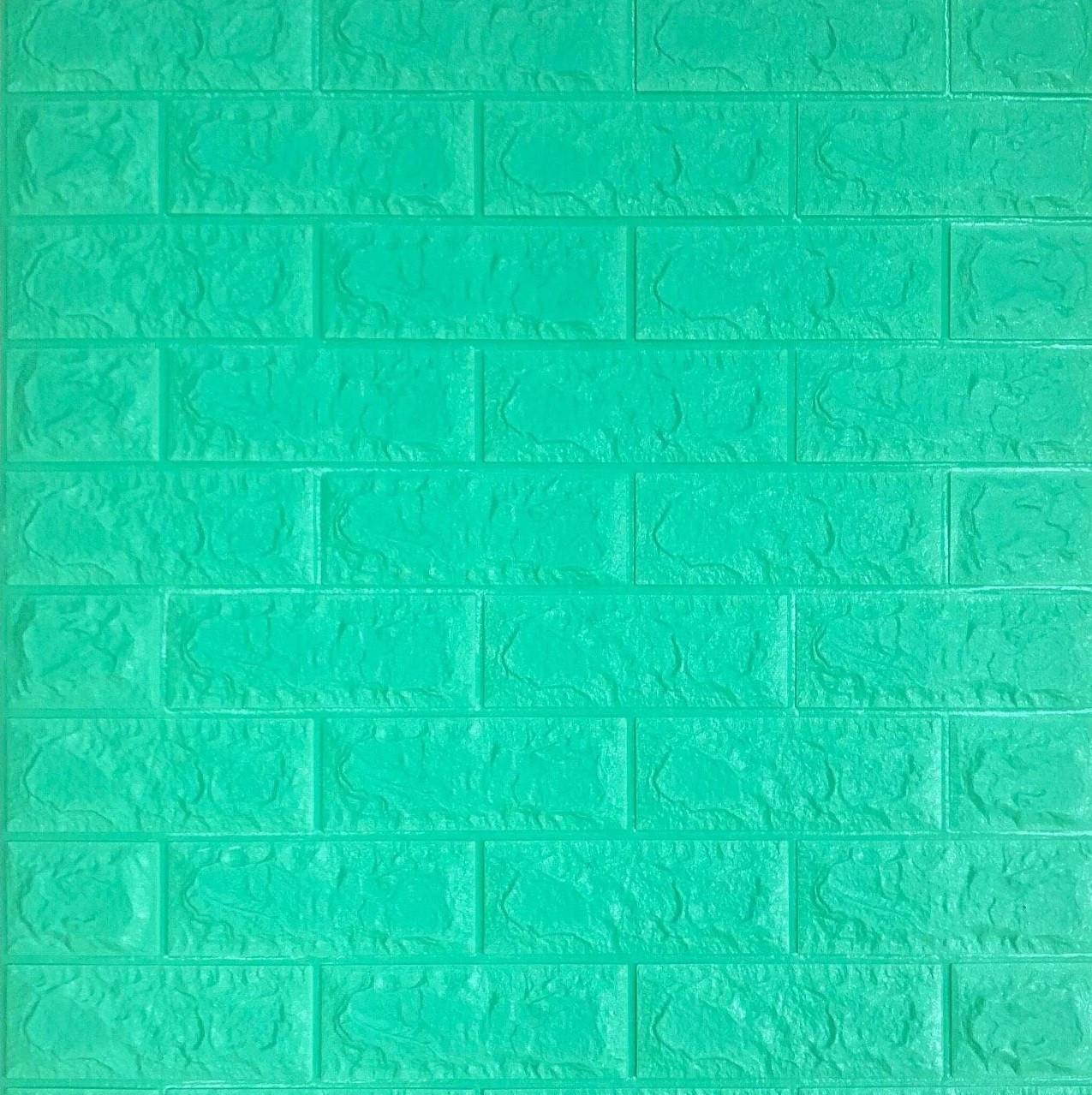 Панель самоклеящаяся 3D Sticker Wall звукоизоляционная 700x770x7 мм кирпич Мятный