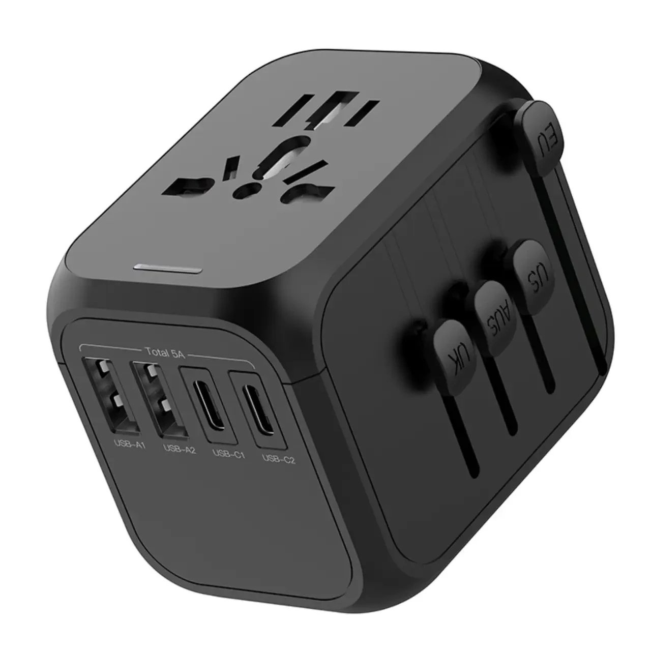 Адаптер для путешествий универсальный Travel Adapter USB TYPE C Черный (2904627826)