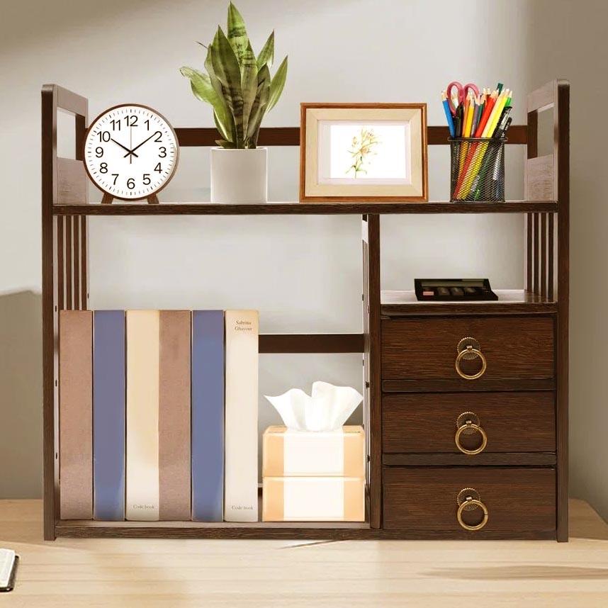 Полка книжная настольная из дерева Гериния Латте (КПА-018116)