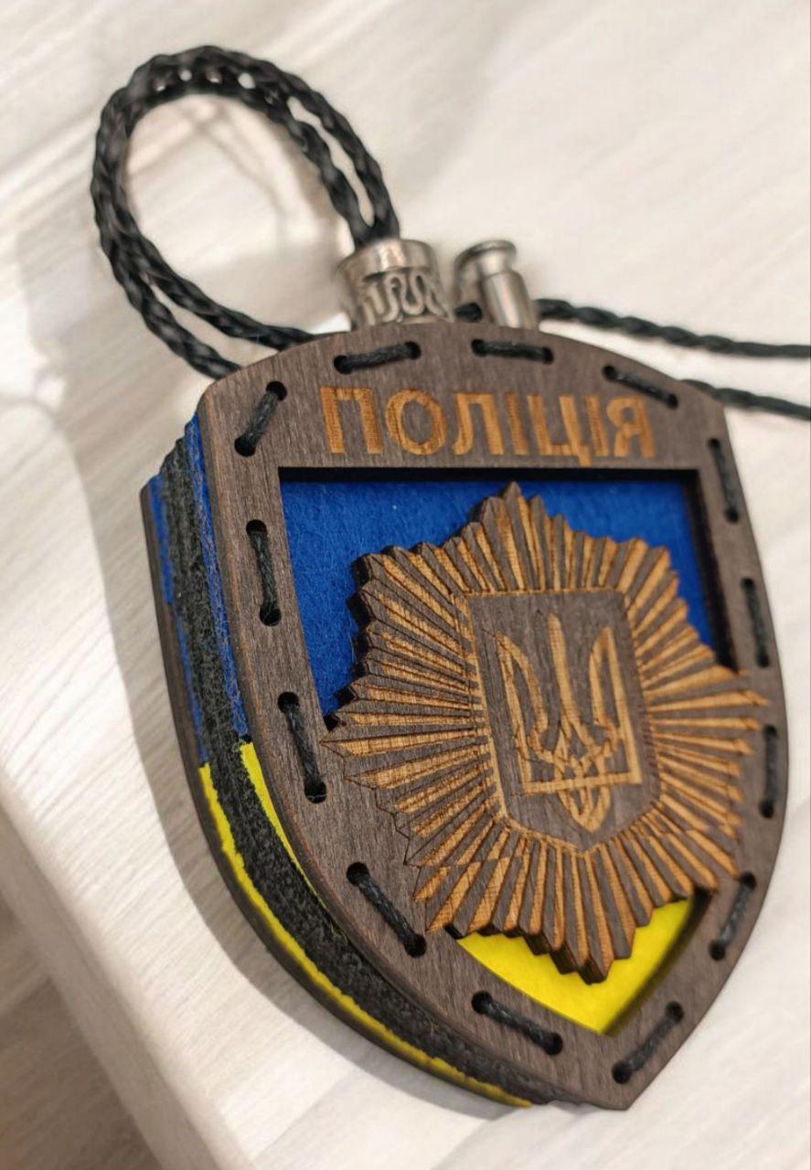 Ароматизатор для авто Полиция в виде шеврона из дерева/войлока и аромапарфюм 10 мл Патриотический (99) - фото 4