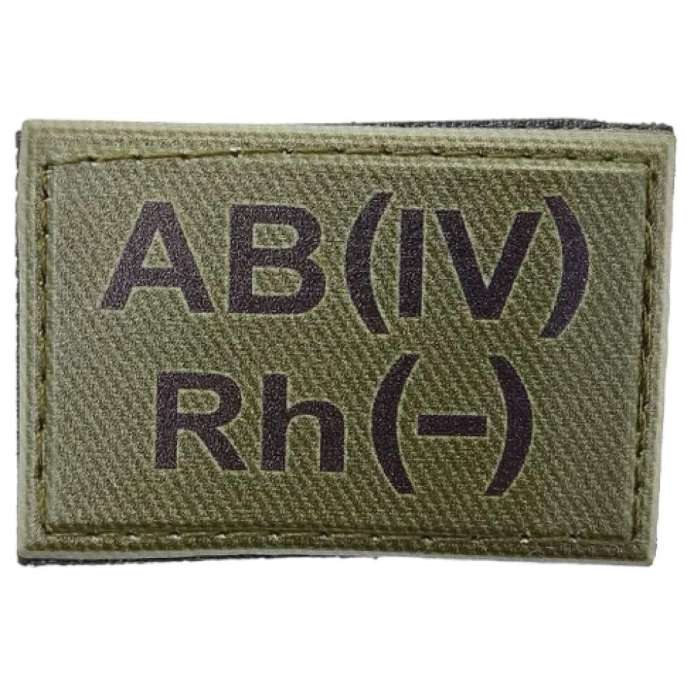 Нашивка группа крови ВСУ "AB(IV) Rh(-)" 30x45 мм Олива (3578340)