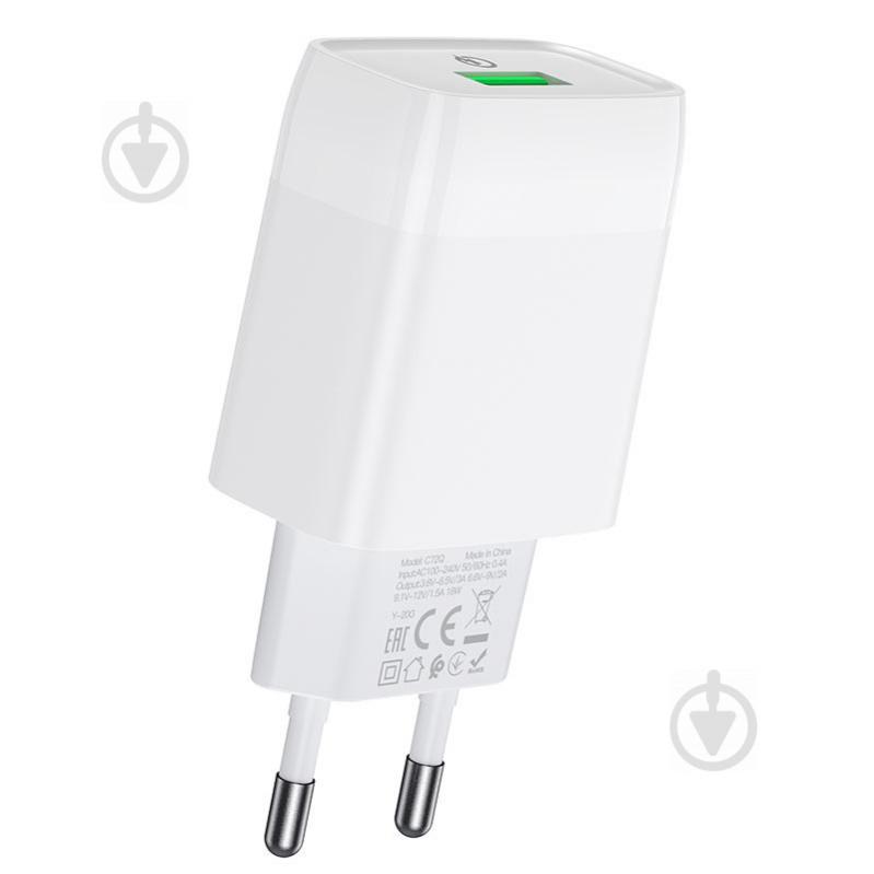 СЗУ Hoco C72Q QC3.0 (1USB/2A) (Білий) 1097367 - фото 2