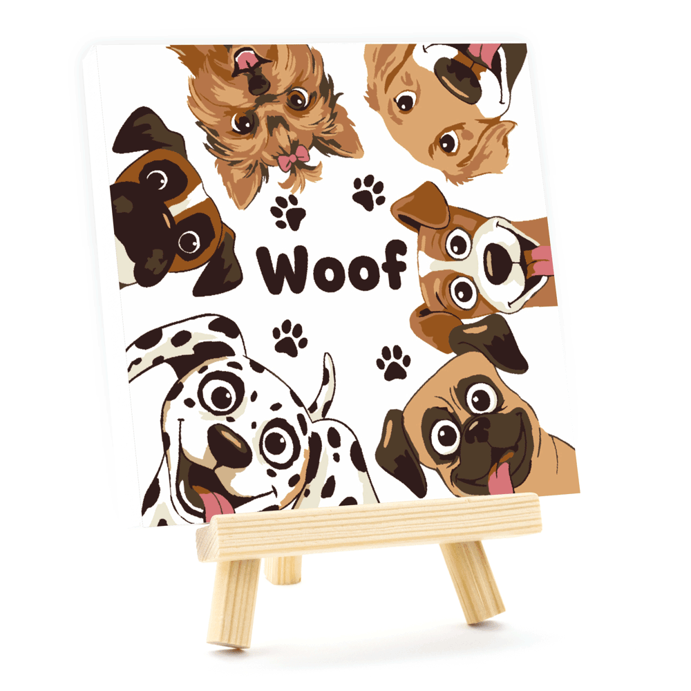 Картина по номерам Rosa Start Lucky Dogs 15x15 см с мольбертом (Az1-4823098548560)